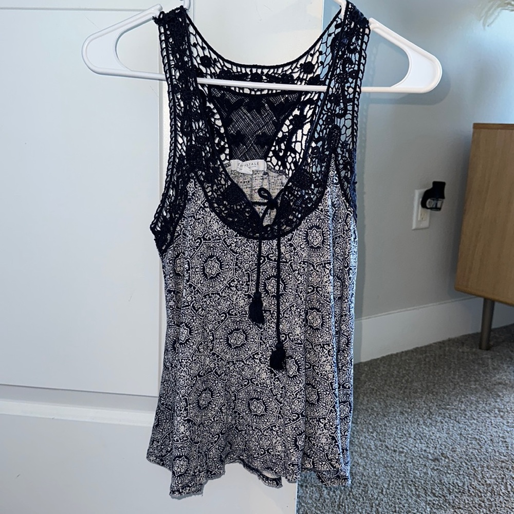 Blue and Cream Tank Top